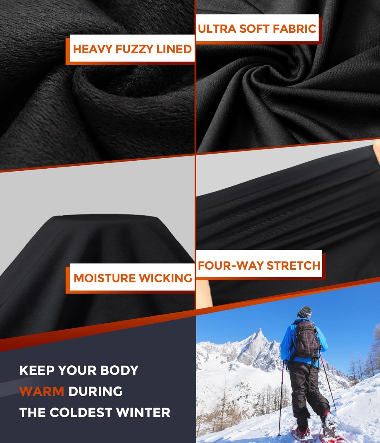 CL convallaria Thermal Underwear Long Johns Set Mens Winter Gift Hunting Gear Sport Base Layer Bottom Top - Colors B