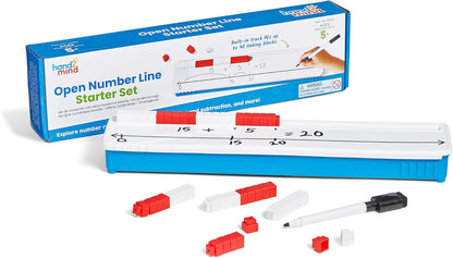 hand2mind Open Number Line Starter Set, White Board Dry Erase Number Lines for Students, Teaching Addition and Subtraction, Educational Math Manipulatives, Classroom Supplies for Teachers Elementary