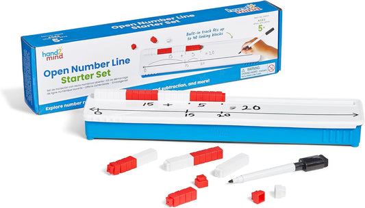 hand2mind Open Number Line Starter Set, White Board Dry Erase Number Lines for Students, Teaching Addition and Subtraction, Educational Math Manipulatives, Classroom Supplies for Teachers Elementary
