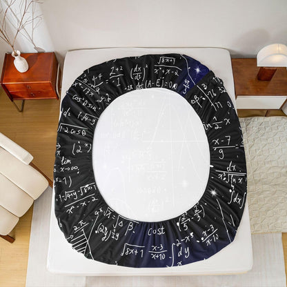 Erosebridal Chemistry Lab Fitted Sheet Twin Size Chemical Equation Bed Sheets for Boys Girls Chemical Elements Science Theme Bed Set Teens Kids Science Students Bedding Set School Dorm Room Decor