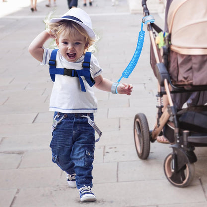 3 in 1 Toddler Harness Leash + Baby Anti Lost Wrist Link, Accmor Cute Dinosaur Child Safety Harness Tether, Kids Walking Wristband Assistant Strap Belt for Parent Boys Outdoor Activity (Black)
