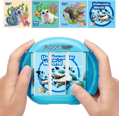 Rotating Puzzle for Kids 3 4 5 6 7 8 Year Old, 4 Puzzles in 1, Toddlers Travel, Car, Airplane, Road Trip Activities, Fine Motor Skills, Fidget, Gift for Boys & Girls Ages 3+ (Dinosaur)