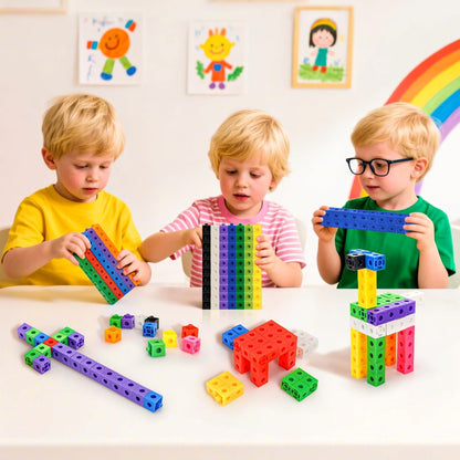 ZEAYEA 300 Pcs Linking Cubes with Storage Box, Counting Blocks for Math Learning and Fun Activities, Math Manipulatives Educational Supplies for Spatial Intelligence, Counting, Creativity