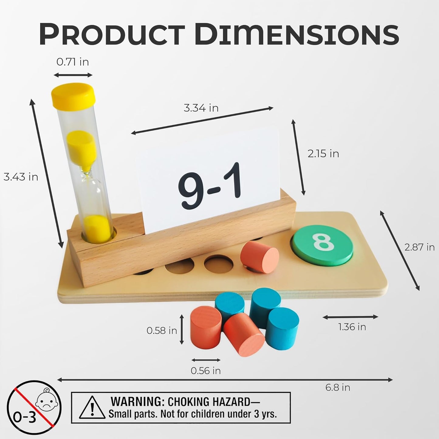 Wooden Sorting and Stacking Toy for Toddlers - 143-Piece Montessori Inspired Counting Game - ASTM F963-23 Certified Screen-Free Play Set for Home Learning Gift for Kids Boys Girls 3-5 Five Ten Frame