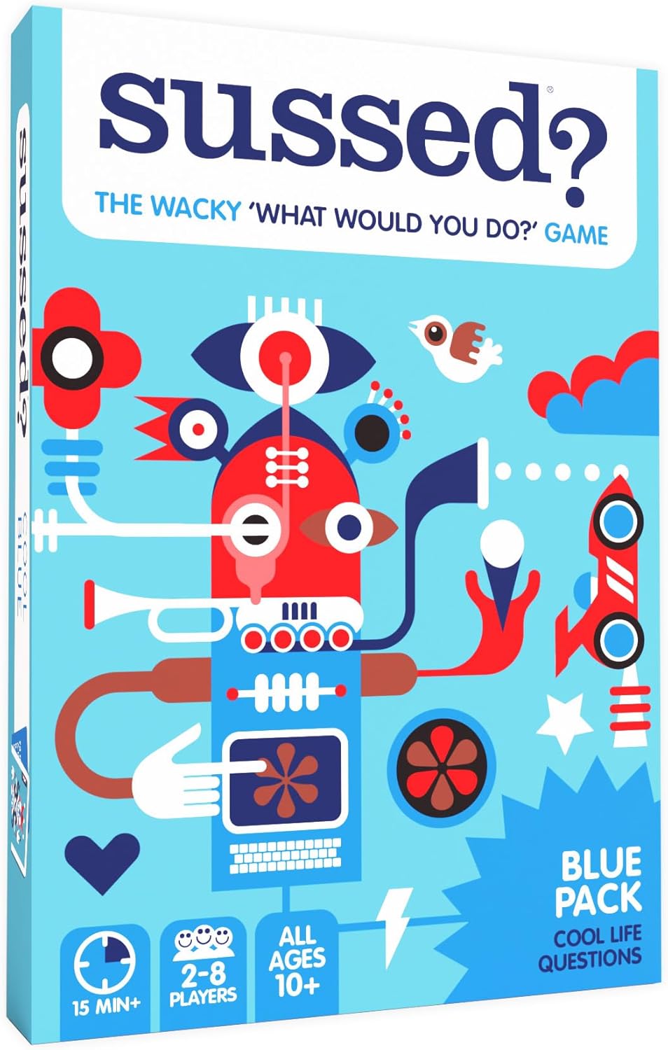 SUSSED The Wacky ‘What Would You Do’ Social Card Game - Simple Fun for Kids, Teens and Adults - Easy Family Travel Game for Road Trips - Ages 7 and Up - Orange Deck