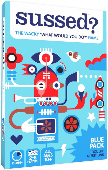 SUSSED The Wacky ‘What Would You Do’ Social Card Game - Simple Fun for Kids, Teens and Adults - Easy Family Travel Game for Road Trips - Ages 7 and Up - Orange Deck