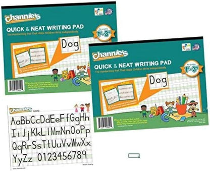 Channie's Quick & Neat Writing Pad, Practical Kids Handwriting Practice Workbook, 40 Color-Coded Double-Sided Worksheets for Easy Learning, Improves Penmanship & Writing Skills