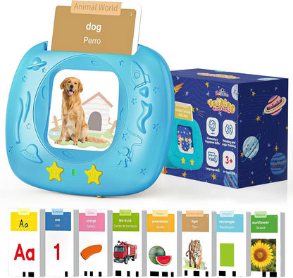 HOMESTEC Toddler Talking Flash Cards with American Accent and 288 Sight Words for Speech Therapy Learning Montessori Sensory Play for Boys and Girls Ages 3 to 6 Birthday Gifts (Pink)