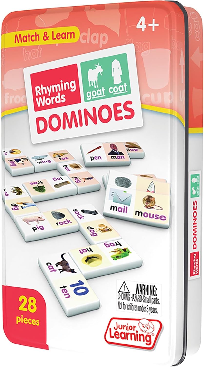 Junior Learning Rhyming Word Dominoes Educational Action Games, Multi, Model: JL490