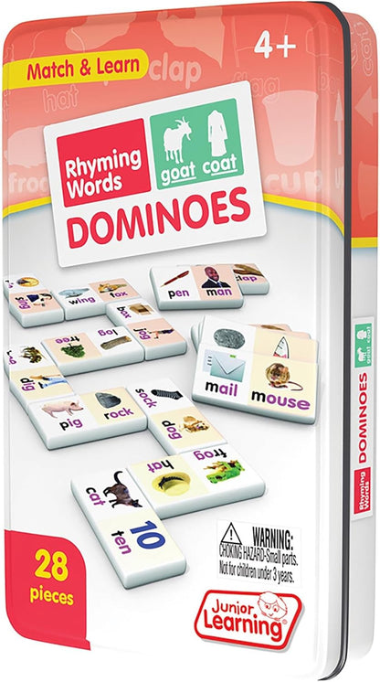 Junior Learning Rhyming Word Dominoes Educational Action Games, Multi, Model: JL490