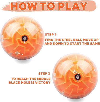 Amaze 3D Memory Sequential Maze Ball Puzzle Toy Gifts for Kids Adults - Challenges Game Lover Tiny Balls Brain Teasers Game (Rose)