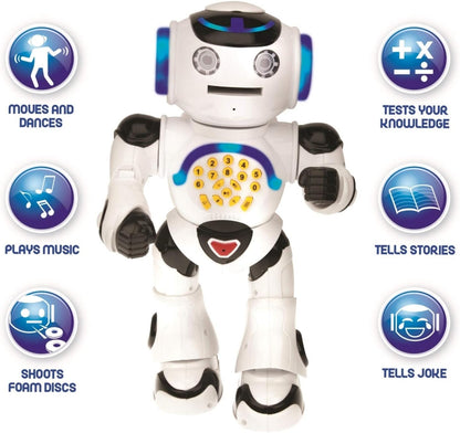 LEXiBOOK, Powerman Neo, My Robot Full of Technology, Remote Control and Gesture Control, Educational Activities in English, Programmable, Music and Dance, Sound and Light Effects, Blue/White, ROB18EN
