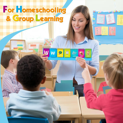 Alphabet Learning Flip Chart Toddler ABC Learning Toys for Kids Ages 3-5, Matching Letter Game Lowercase & Uppercase Alphabet Flash Cards, Kindergarten Preschool Classroom Learning Activities