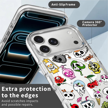 for iPhone 17 Pro Max Case [Compatible with Magsafe],Girls Women Clear Magnetic Case Silicone Shockproof Protective Cover with Pattern Colorful Motivational Letters