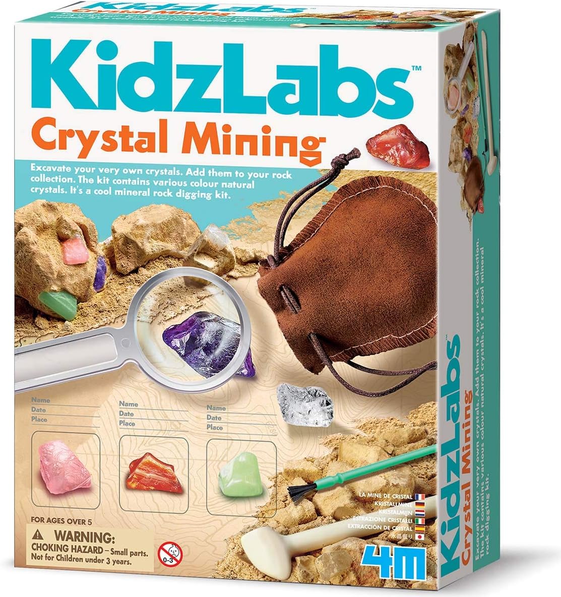 4M Kidzlabs Crystal Science Kit - DIY STEM Toys Lab Experiment, Educational Gift for Kids & Teens