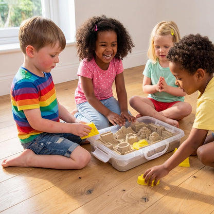 Pet Track Set, Pet Sensory Bin for Kids, All-in-One Animal Sensory Sand Kit with Dog Playset & Tools