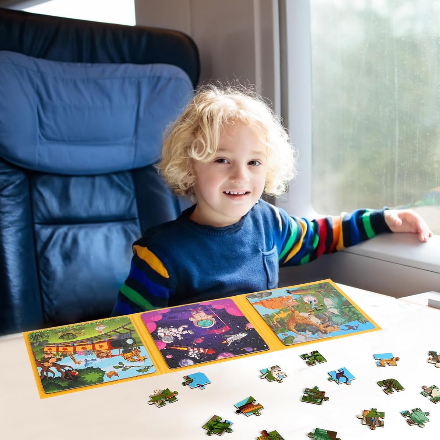 Magnetic Puzzles for Kids Ages 4-6, 20-Piece Toddler Travel Toys Unicorn Princess Puzzles Ages 3-5, Educational Learning Magnets, Ideal Road Trip Activities Toys for 3 4 5 6 Boys and Girls