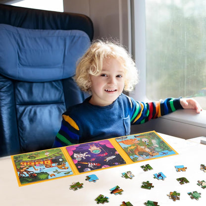 Magnetic Puzzles for Kids Ages 4-6, 20-Piece Toddler Travel Toys Unicorn Princess Puzzles Ages 3-5, Educational Learning Magnets, Ideal Road Trip Activities Toys for 3 4 5 6 Boys and Girls