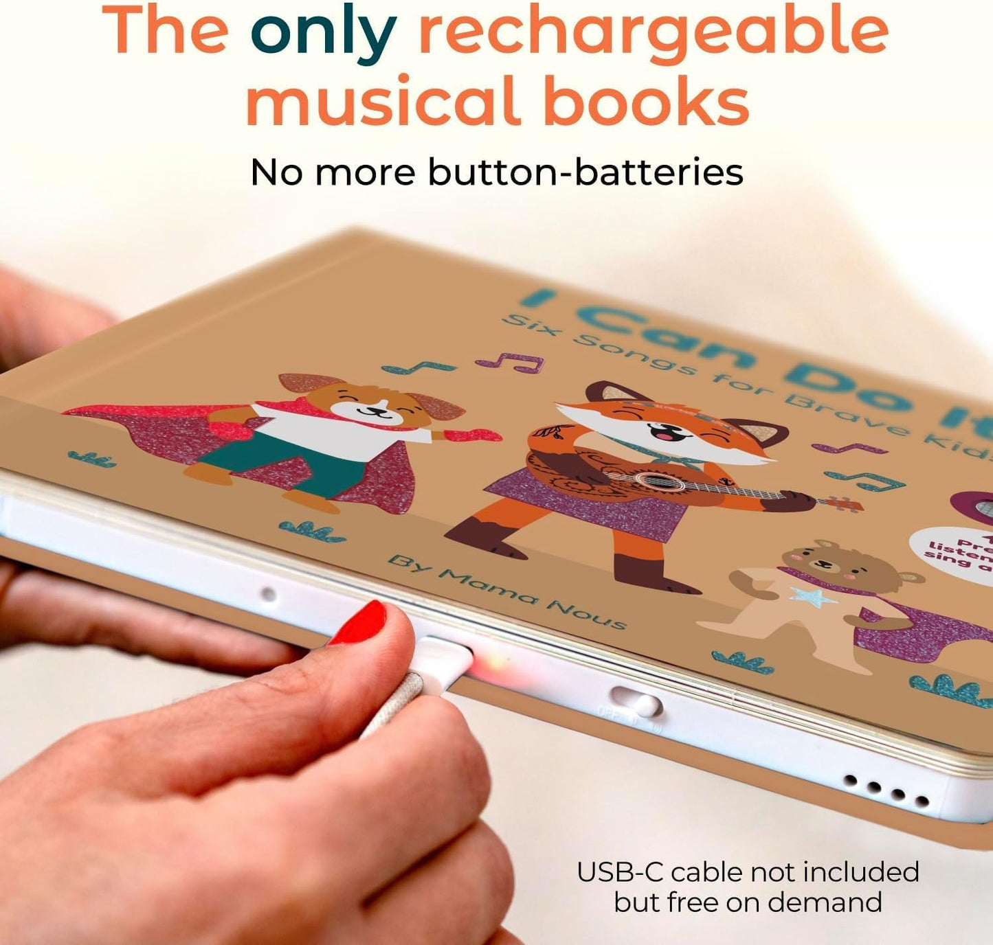 Cali’s Books Wind Down – USB-C Rechargeable Baby Book for Toddlers 1-3, Headphone Jack, Expert-Designed Bedtime Musical Book with Gentle Activities and Affirmations for a Calming Nightly Routine
