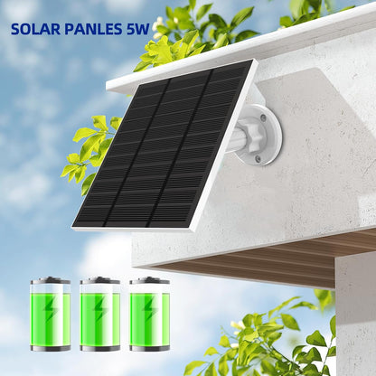 Solar Panels for Ring Camera Outdoor (New Generation) 5W 5V Solar Panel Charger with USB-C&Plug for Spotlight Cam Plus&Stick Up Cam Pro.Waterproof IP65 360°Adjustable 2M Cable (Black, 1)