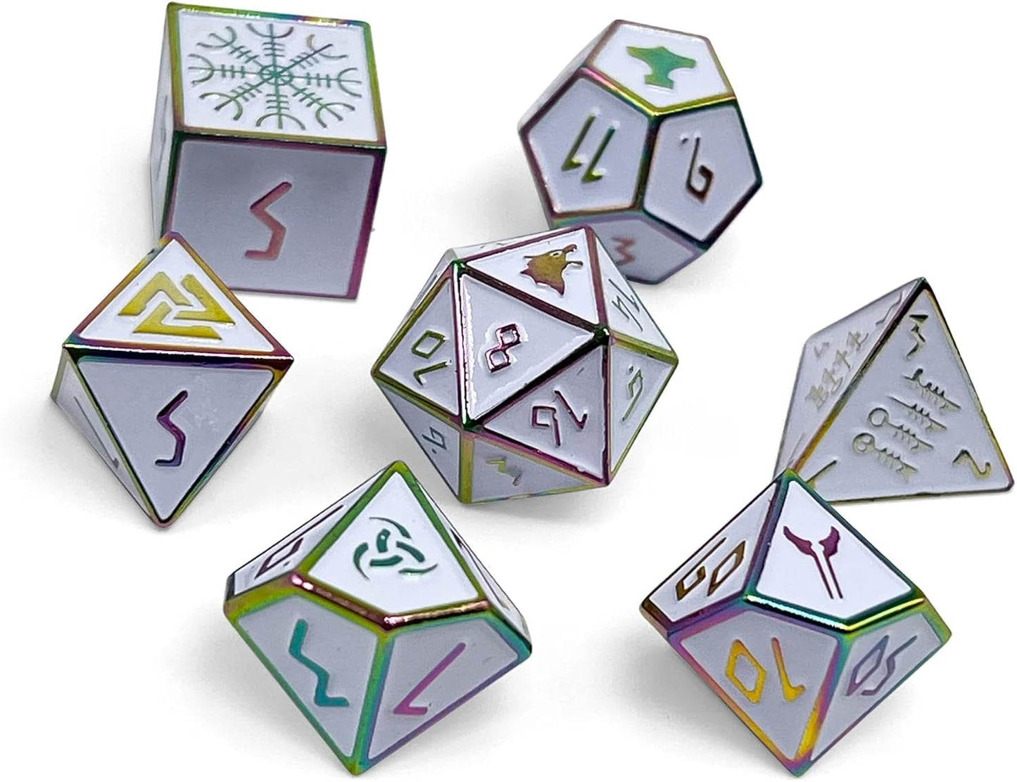 Norse Foundry Set of 7 Banshee Wail Norse Series Full Metal Polyhedral Dice RPG Math Games DND Pathfinder