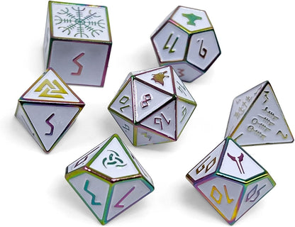 Norse Foundry Set of 7 Banshee Wail Norse Series Full Metal Polyhedral Dice RPG Math Games DND Pathfinder