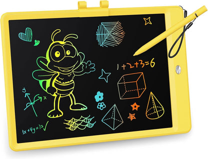 KOKODI LCD Writing Tablet, 12 Inch Colorful Toddler Doodle Board Drawing Tablet, Erasable Reusable Electronic Drawing Pads, Educational and Learning Toy for 3-6 Years Old Boy and Girls(Blue)