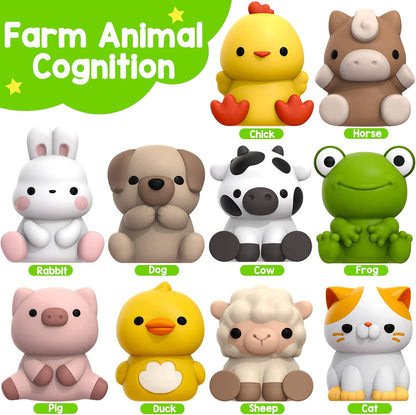 Learning Toys for 1,2,3 Year Old, 20 Pcs Safari Animals Toy, Counting Skill, Color Matching, Montessori Toys, Christmas Birthday Easter Educational Gift for Baby Toddler Boys Girls Age 12-18 Months