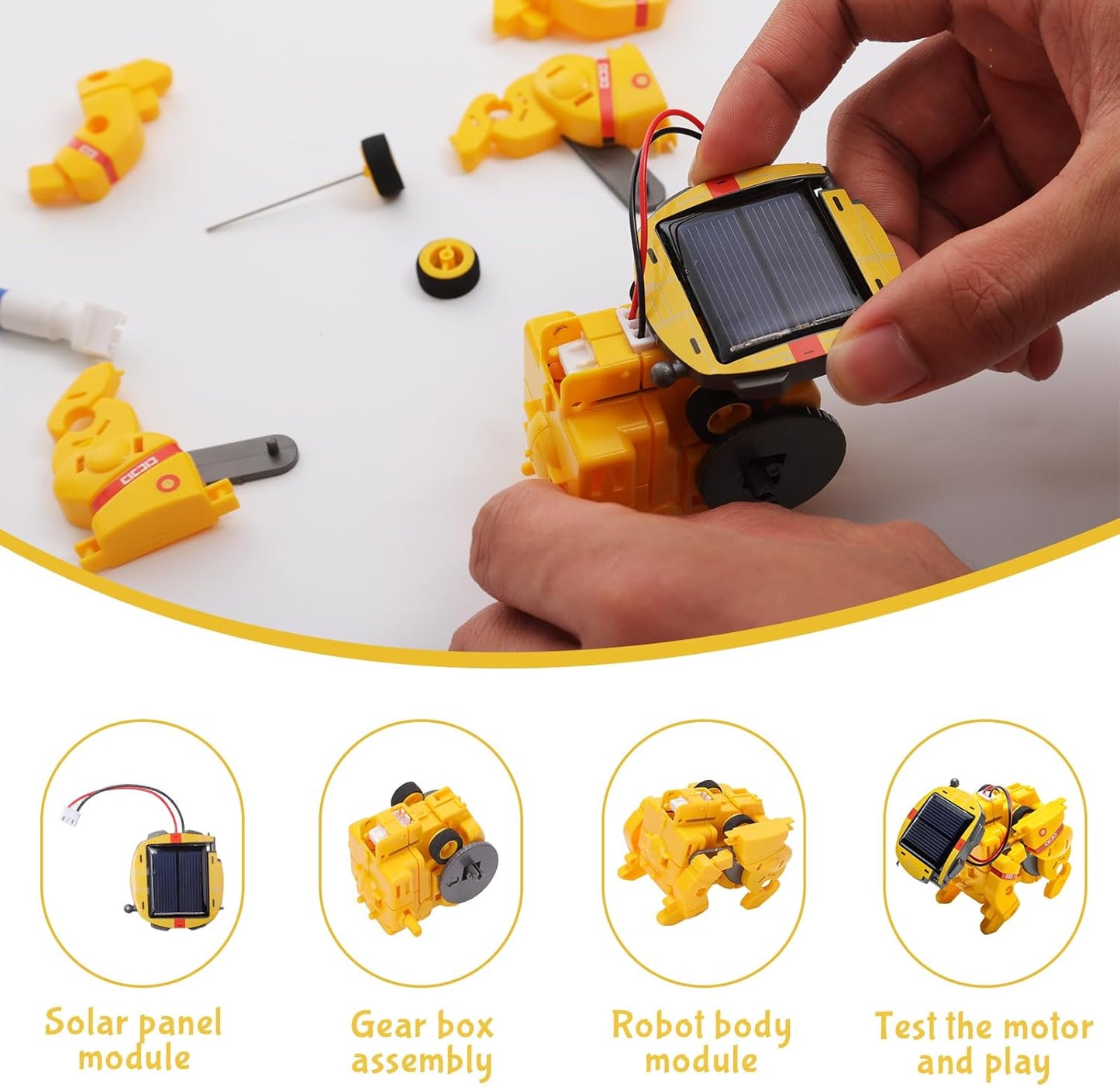 6-in-1 Solar Robot Building Kit for Boys Aged 8-13, Educational Robotic Toys for Kids, Science Kits STEM Toys Birthday Gifts for 8 9 10 11 12 Years Old Boys Girls Teens