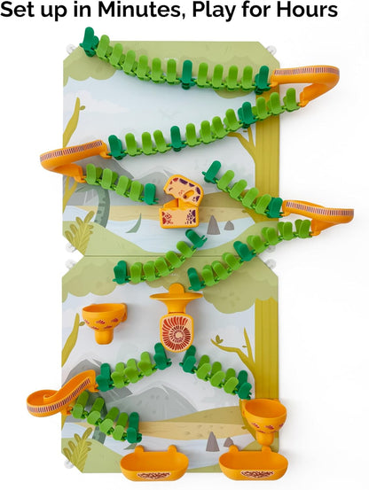 Oribel VertiPlay Magnetic Marble Run | Builder Set STEM Toy | Creative Free Play Construction Kit for Kids | Works on Fridges, Lockers & Metal Surfaces (Ages 5+) Builder Set (75)