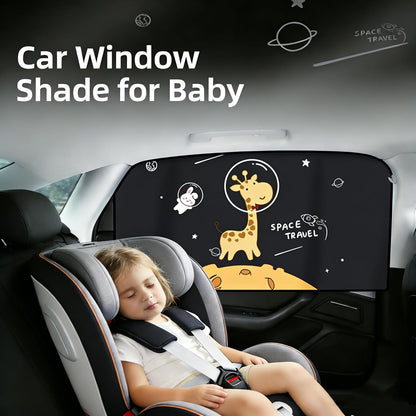 Magnetic Car Window Shade for Baby,Blackout Car Window Curtain,Car Shades for Side Windows,Sun Shade for Car Window baby,Cartoon Pattern Car Window Cover,UV Protection &Heat Blocking(Underwater World)