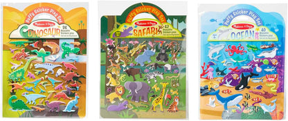 Melissa & Doug Puffy Sticker Activity Books Set of 3 – Dress-Up, Princess & Mermaid, with 208 Reusable Stickers and Fold-Out Scenes, Mess-Free Travel Toys for Kids Ages 4+ - FSC Certified