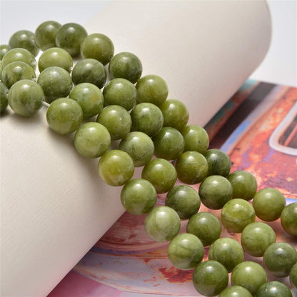 NCB 100pcs Original Natural Stone Beads Gemstone Round Loose Beads 6mm 8mm 10mm (Blue Aventurine, 6mm 100Beads) - Colors B