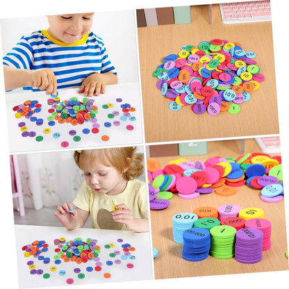 IMIKEYA 200pcs Place Value Discs for Boy Girl Versatile Math Learning Tools for Home and Classroom Use Educational Number Discs for Early Childhood Development and Interactive Play