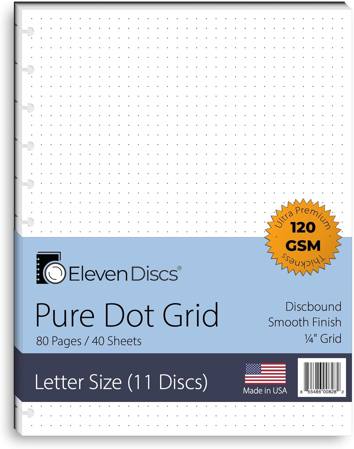 Eleven Discs Discbound Paper, Junior Size Mileage Log Sheets - Premium 120gsm Heavyweight Notebook & Planner Refills - 8 Discs, 5.5 x 8.5 in - Punched for Circa, Arc, TUL (50 Sheets)