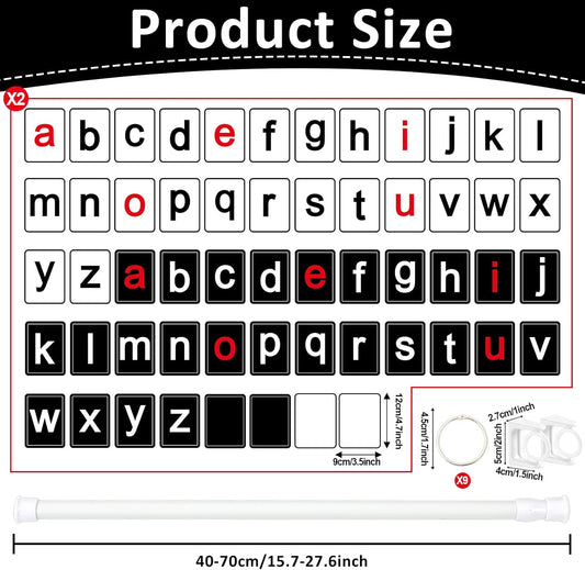 Colorful CVC Word Builder with 117 Alphabet Flash Cards Phonics, Adjustable CVCC & CCVC Flip Charts with Holder Spelling Game Bulletin Board Letters for Home Wall Decor Supplies