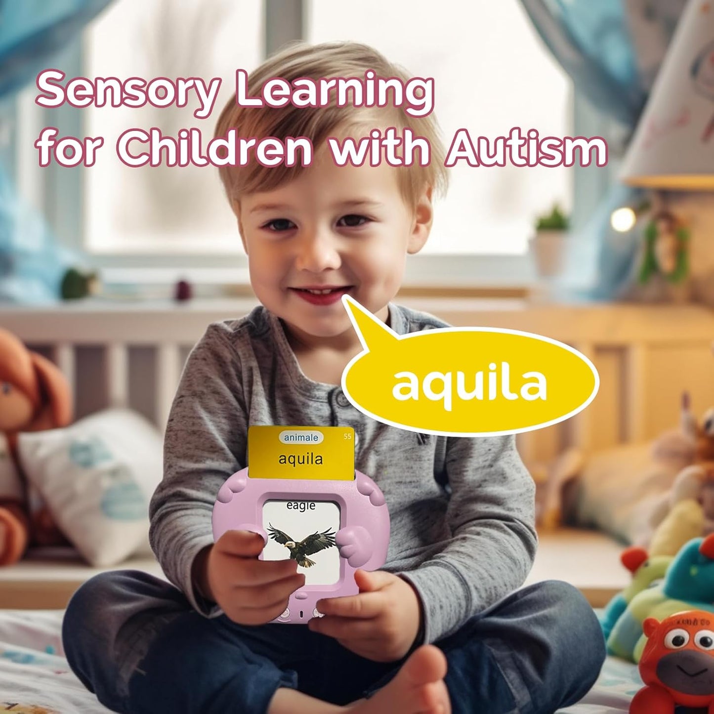 Bilingual English Flash Cards - Korean Talking Flash Cards, 510 Sight Words 31 Themes, Pocket Speech for Toddlers 3-12, Autism Sensory Toys, Preschool Learning Activity (Korean, Pink)