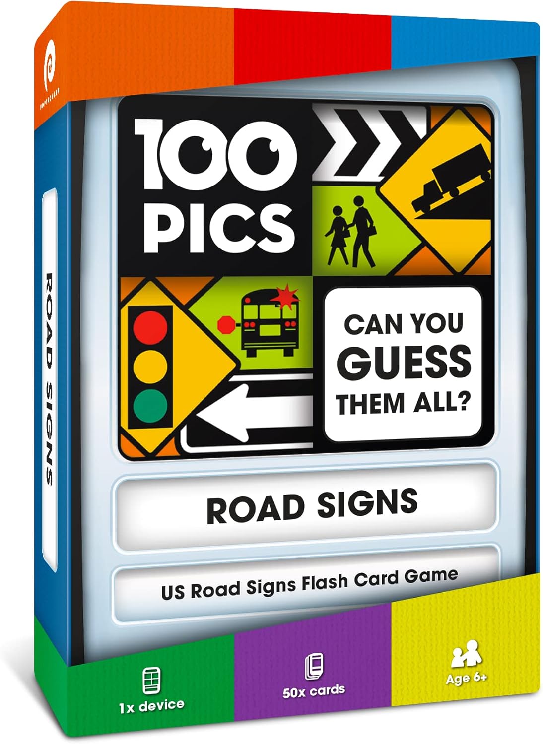 100 PICS Brain Teasers Travel Game - Solve 100 Puzzles | Flash Cards with Slide Reveal Case | Card Game, Gift, Stocking Stuffer | Hours of Fun for Kids and Adults | Age 6+