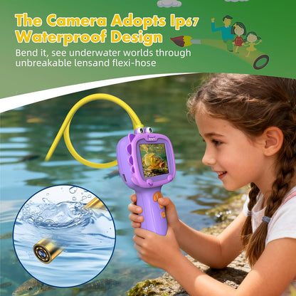 Daxiongmao Borescope Camera with Light for Kids | STEM Science Educational Toy for 3 4 5 6 7 8 Years Old Boys & Girls | Birthday Gift for Outdoor Adventures & Nature Discovery（Blue）
