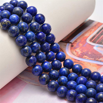 NCB 100pcs Original Natural Stone Beads Gemstone Round Loose Beads 6mm 8mm 10mm (Blue Aventurine, 6mm 100Beads) - Colors A