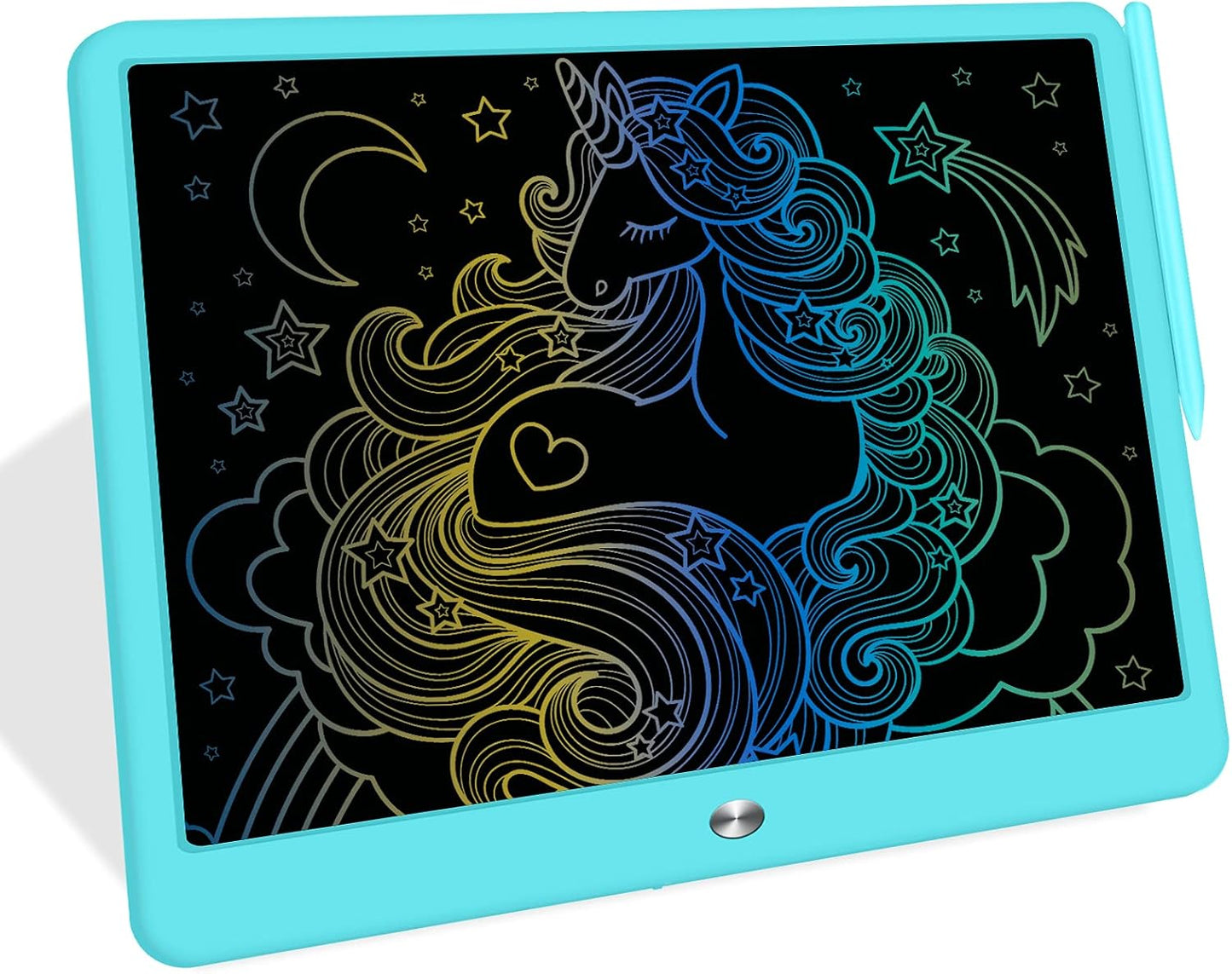 FLUESTON LCD Writing Tablet for Kids, 10 Inch Doodle Board, Colorful Drawing Pad for Toddler, Educational Travel Toy Gifts for 3-8 Year Old Girls Boys, Erase Lock Writing Board