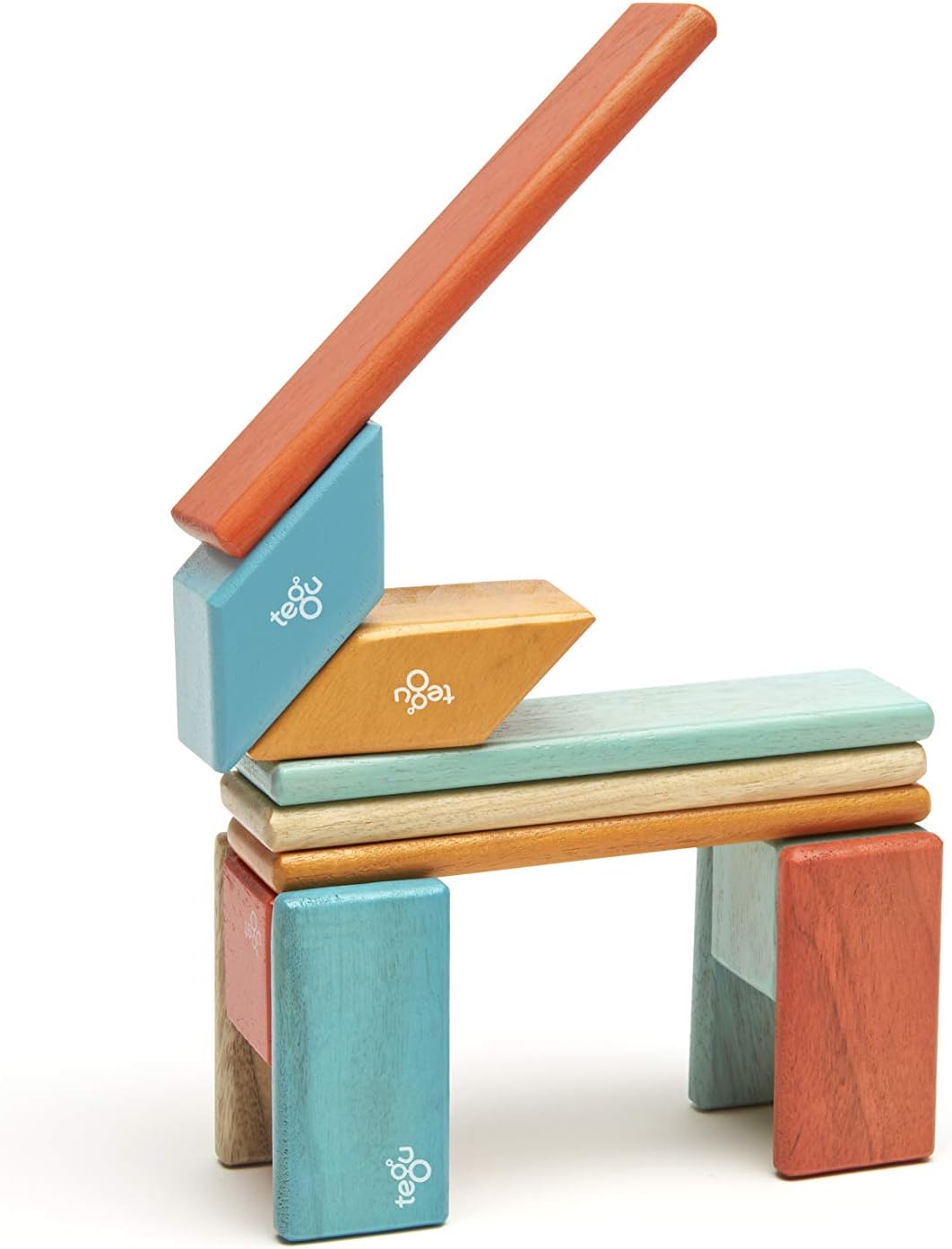 14 Piece Tegu Magnetic Wooden Block Set, Blues