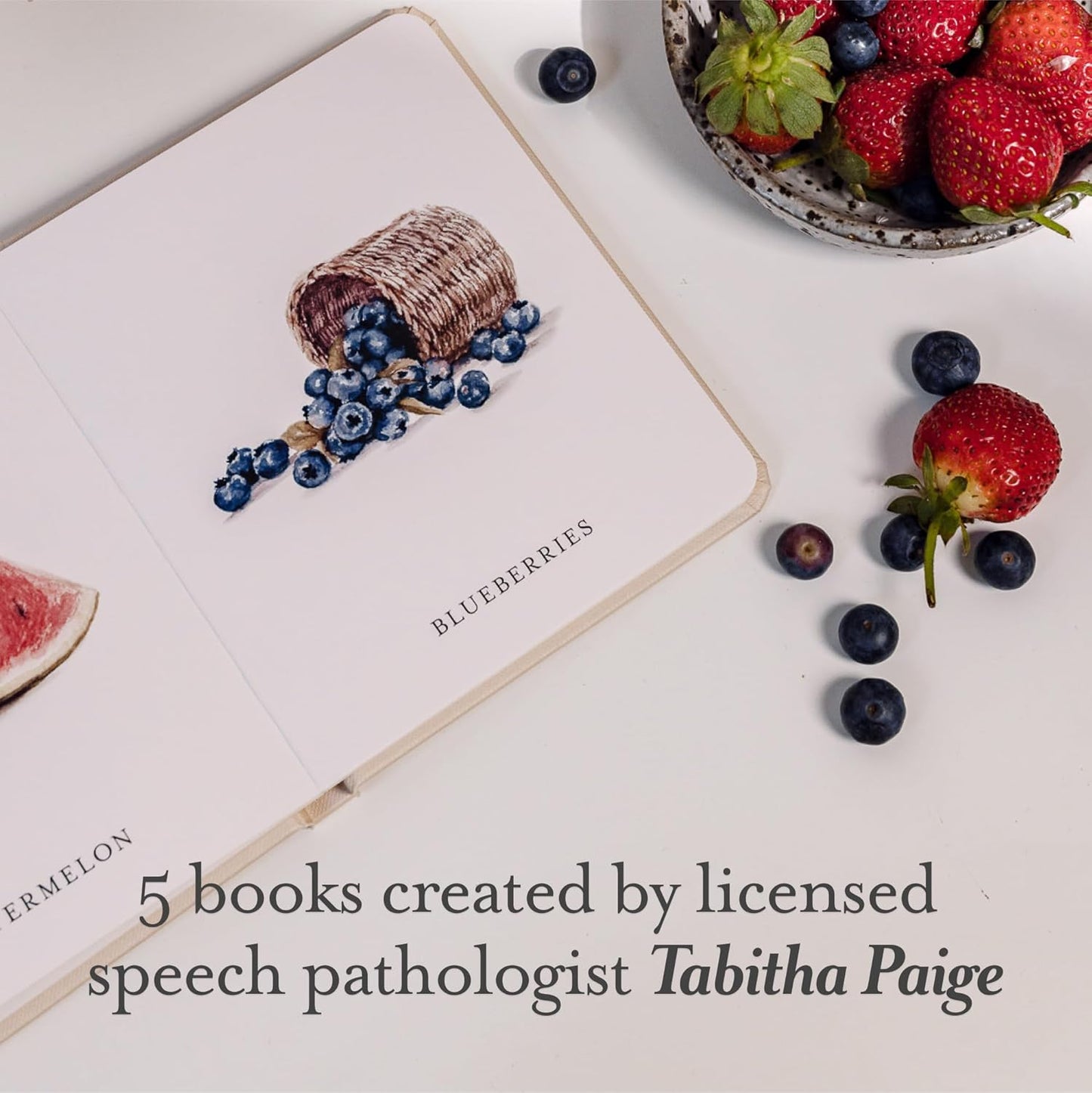 Our Little Library: A Foundational Language Vocabulary Board Book Set for Babies, Including Farm & Forest Animals, Fruits & Veggies, Toys & More (Tabitha Paige Children's Book Series)