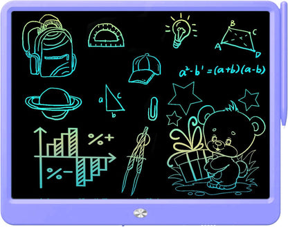 FLUESTON LCD Writing Tablet for Kids, 10 Inch Doodle Board, Colorful Drawing Pad for Toddler, Educational Travel Toy Gifts for 3-8 Year Old Girls Boys, Erase Lock Writing Board