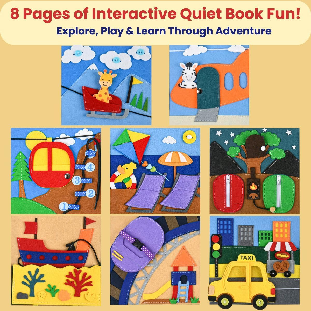 Busy Book for 1 Year Old – Montessori Busy Book for Toddlers 1–3 – Passport to Fun Travel Activity Book