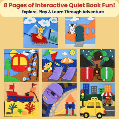 Busy Book for 1 Year Old – Montessori Busy Book for Toddlers 1–3 – Passport to Fun Travel Activity Book