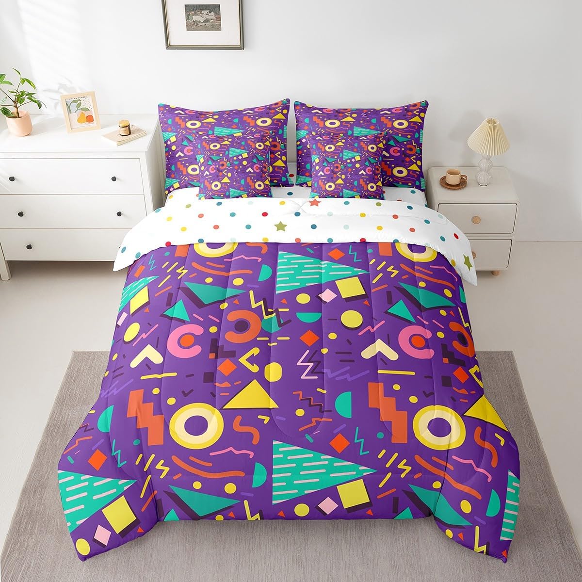 Erosebridal Chemical Equation Bed in a Bag Queen Comforter Set 7 Piece,Chemistry Bedding Sets Science Students Learning Gift Sheet Set with Comforter,Molecular Formula Education Bed Set - Colors A