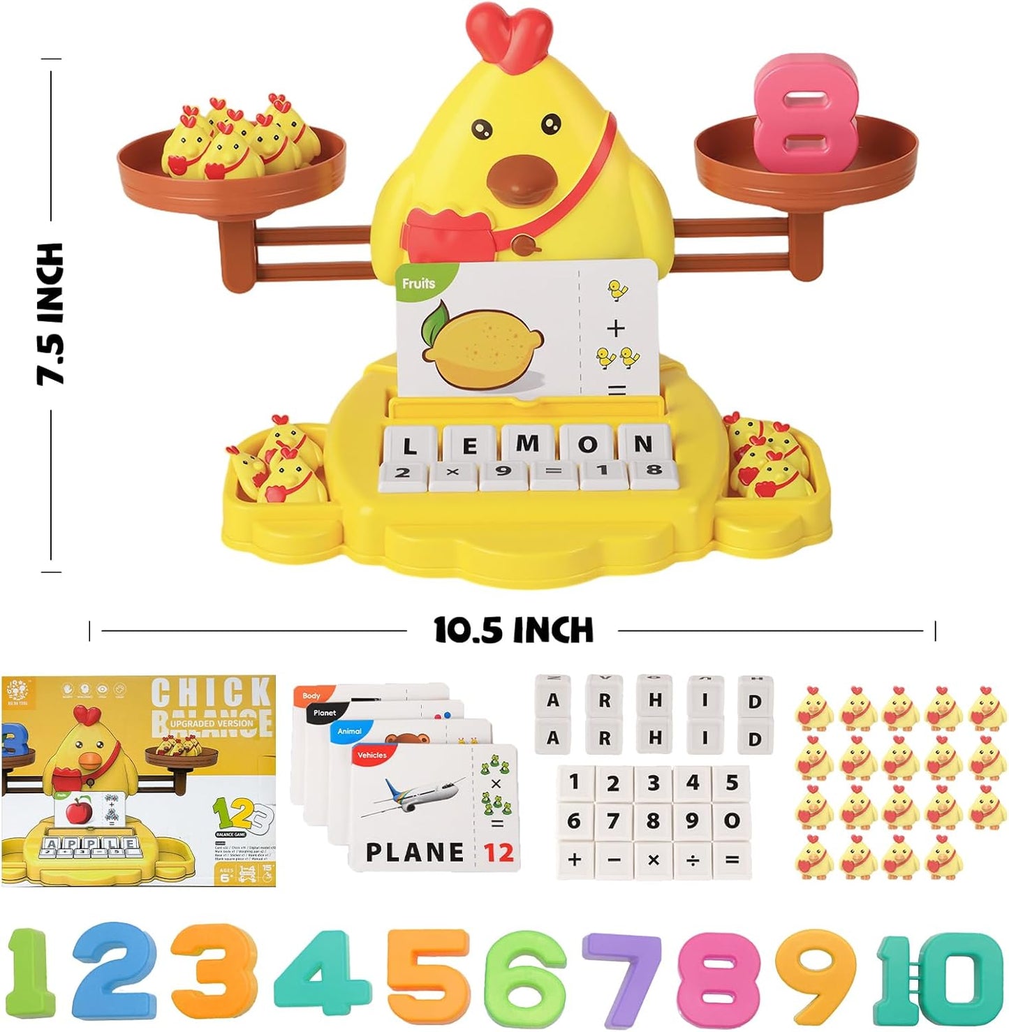 Snugzy Dinosaur Balance Counting Toys Math Game Montessori Toys Learning Games for Kids Educational Toy Gifts for Boys Girls Age 5-7