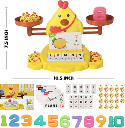 Snugzy Dinosaur Balance Counting Toys Math Game Montessori Toys Learning Games for Kids Educational Toy Gifts for Boys Girls Age 5-7