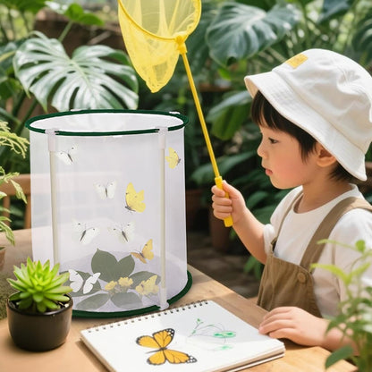 Butterfly Enclosure - Zipper Mesh Cage Terrarium, Foldable Caterpillar Butterfly Growing House, Breathable Habitat | Heavy Duty Outdoor Cages for Garden Yard Patio Balcony Lawn | Safe Portable Nature